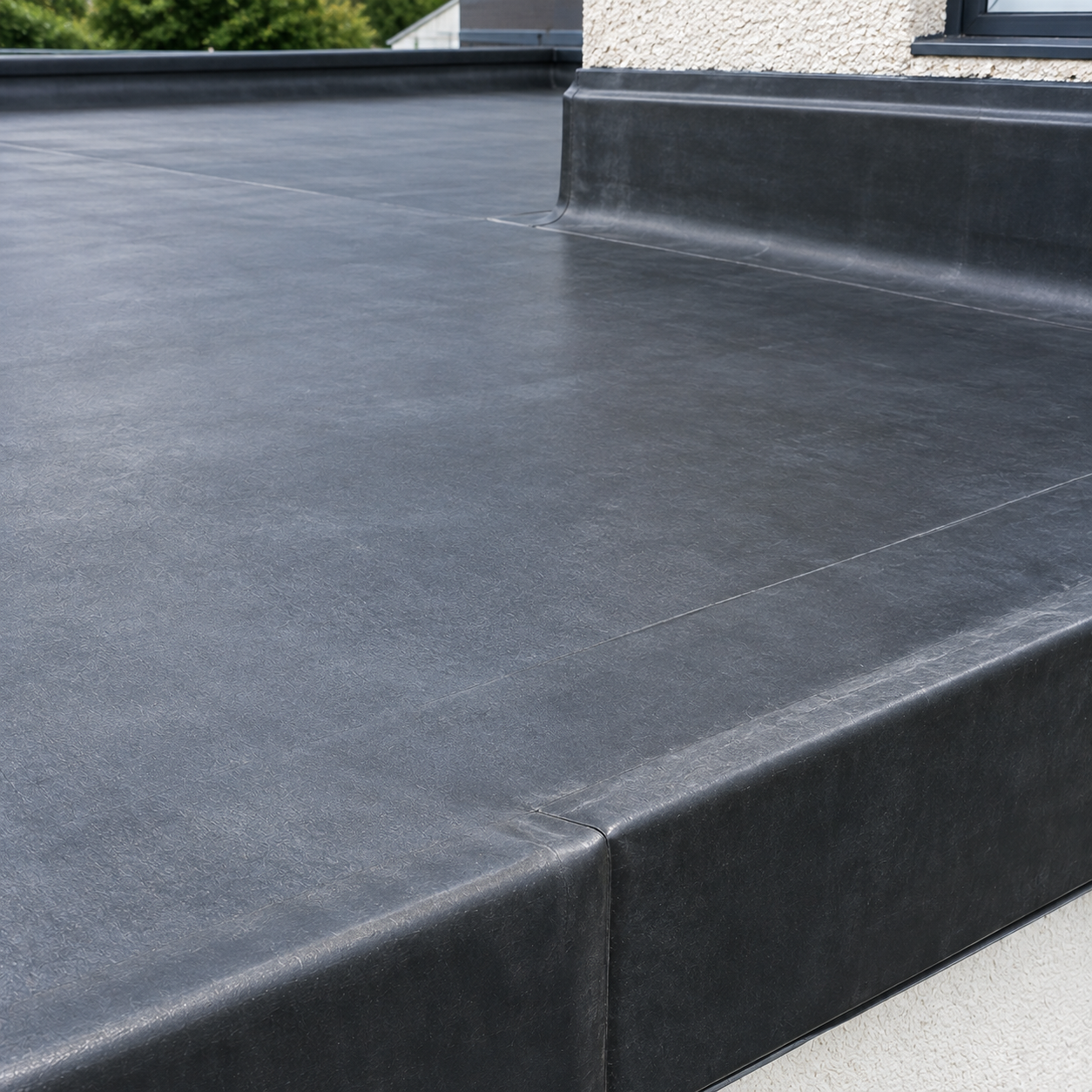 Rubber membrane roofing