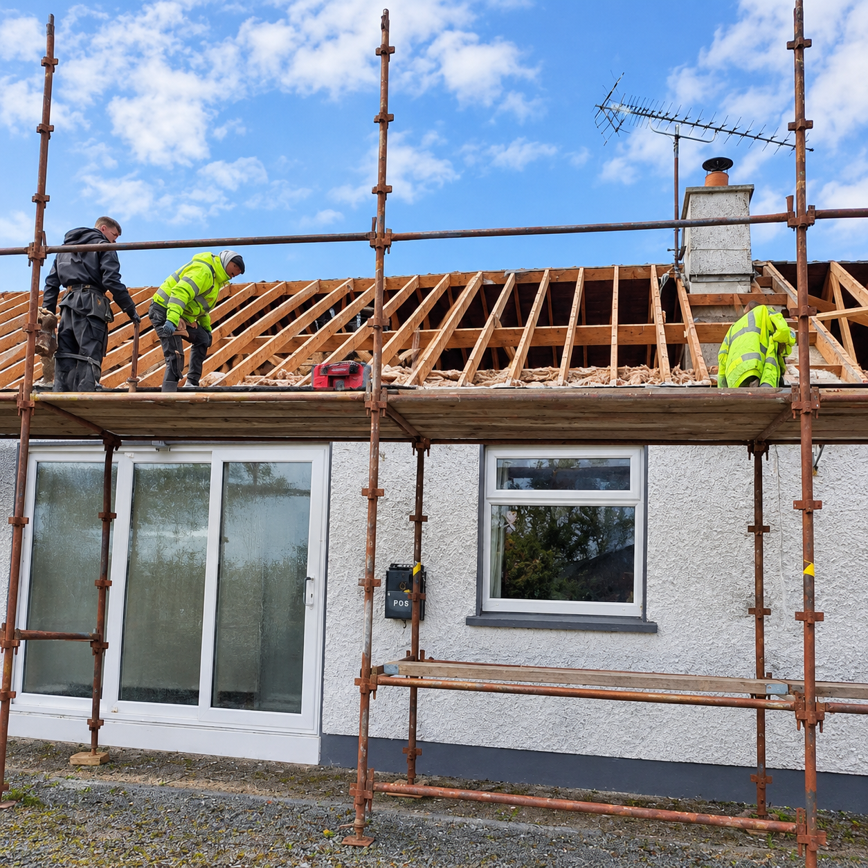 New roof installation